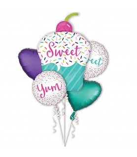 Happy Birthday 'Sweets and Treats' Foil Mylar Balloon Bouquet (5pc)