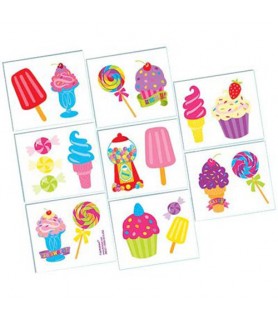 Happy Birthday 'Sweet Shop' Strawberry Scented Temporary Tattoos (1 sheet)
