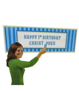 1st Birthday 'Sweet Lil' Cupcake Boy' Giant Customizable Banner (1ct)