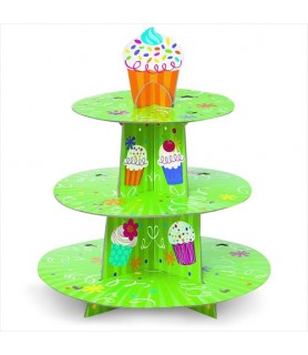 Cupcake Party 3-Tiered Cupcake Stand (1ct)