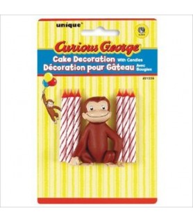Curious George Cake Decoration w/ 6 Candles (7pc)