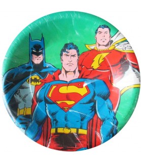 DC Heroes Vintage 1987 'Batman, Superman, and Captain Marvel' Small Paper Plates (8ct)
