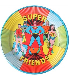 DC Super Friends Vintage 1976 Large Paper Plates (8ct)