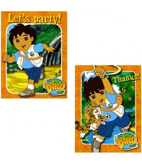 Go Diego Go! Invitations and Thank You Notes w/ Env. (8ct)