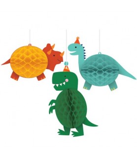 Dinosaur 'Dino-Mite' Honeycomb Hanging Decorations (3ct)