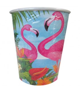 Hawaiian Luau 'Flamingo Beach' 9oz Paper Cups (14ct)