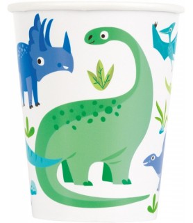 Dinosaur 'Blue and Green' 9oz Paper Cups (8ct)
