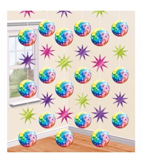 Disco 'Party Time' String Decorations (6ct)