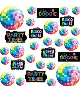 Disco 'Party Time' Cutout Decorations (30pc)
