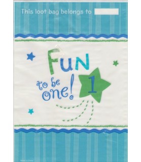 1st Birthday 'Fun to be One' Blue Favor Bags (8ct)