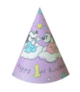 Disney Babies Vintage 1st Birthday Purple Cone Hats (8ct)