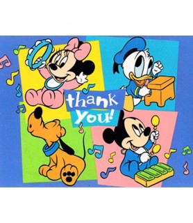 Disney Babies '1st Birthday Tunes' Thank You Notes w/ Envelopes (8ct)