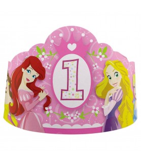 Disney Princess 1st Birthday Paper Tiaras (8ct)