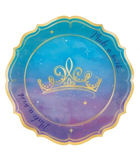 Disney Princess 'Once Upon a Time' Small Metallic Paper Plates (8ct)