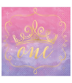 Disney Princess 'Once Upon a Time' 1st Birthday Foil Lunch Napkins (16ct)