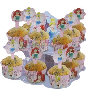 Disney Princess Sparkle Cupcake Stand & Cups Set (1ct)