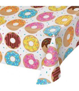 Happy Birthday 'Donut Time' Plastic Table Cover (1ct)