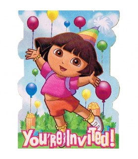 Dora the Explorer 'Floral' Invitations w/ Envelopes (8ct)