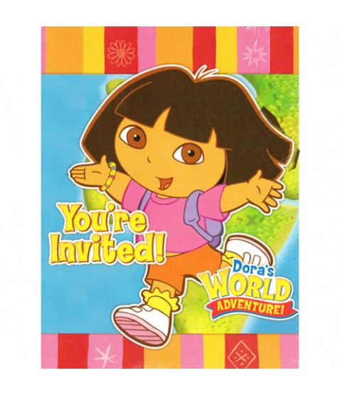 Dora the Explorer 'Dora's World Adventure' Invitations and Thank You ...