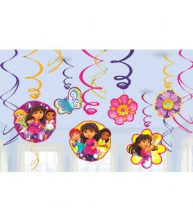 Dora the Explorer 'Dora and Friends' Hanging Swirl Decorations (12pc)
