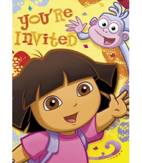 Dora the Explorer 'Dora & Boots' Invitations w/ Envelopes (8ct)