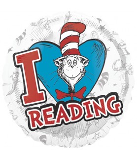 Cat in the Hat 'I Love Reading' Foil Mylar Balloon (1ct)