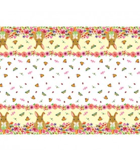 Easter 'Floral Bunny' Plastic Table Cover (1ct)