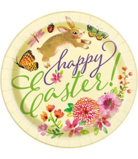 Easter 'Floral Bunny' Large Paper Plates (8ct)