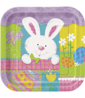Easter 'Patchwork Bunny' Small Paper Plates (10ct)