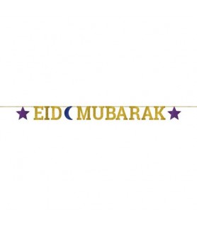 Ramadan 'Eid Mubarak' Glitter Banner (1ct)