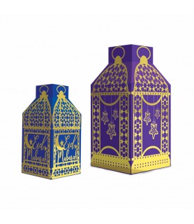 Ramadan 'Eid Mubarak' Foil Paper Lanterns Table Decorations (5ct)