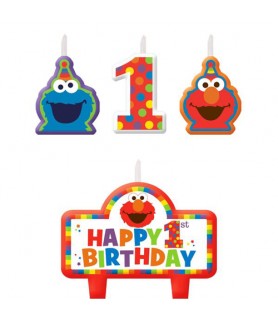 Sesame Street 1st Birthday 'Elmo Turns One' Mini Candle Set (4pc)