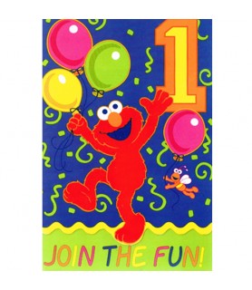 Sesame Street Vintage 1998 1st Birthday Invitations w/ Envelopes (8ct)