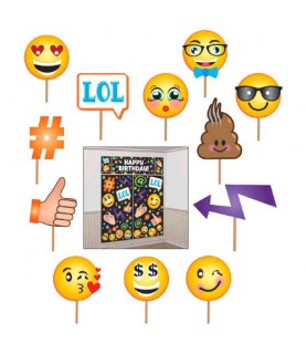 Emoji 'LOL' Wall Poster Decorating Kit w/ Photo Props (17pc)