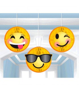 Emoji 'LOL' Honeycomb Decorations (3pc)