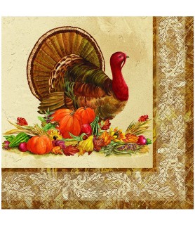 Thanksgiving 'Rustic Turkey' Lunch Napkins (16ct)
