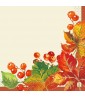 Fall Autumn 'Berries and Leaves' Small Napkins (16ct)