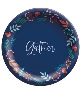 Fall Autumn 'Gather' Extra Large Paper Plates (20ct)