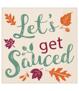 Fall Autumn 'Let's Get Sauced' Small Napkins (16ct)