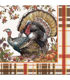Thanksgiving 'Plaid Turkey' Lunch Napkins (16ct)
