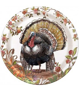Thanksgiving 'Plaid Turkey' Small Paper Plates (8ct)