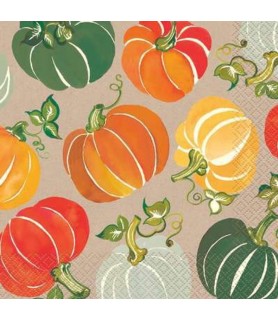 Fall Autumn 'Colorful Pumpkins' Lunch Napkins (16ct)