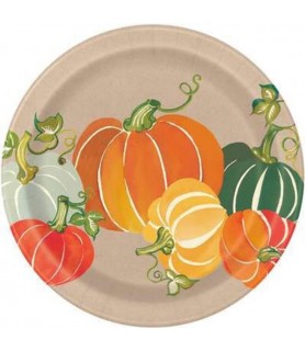 Fall Autumn 'Colorful Pumpkins' Small Paper Plates (8ct)