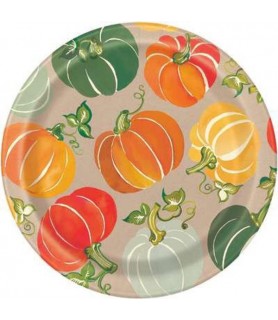 Fall Autumn 'Colorful Pumpkins' Large Paper Plates (8ct)