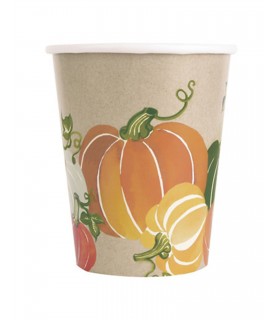 Fall Autumn 'Colorful Pumpkins' 9oz Paper Cups (8ct)