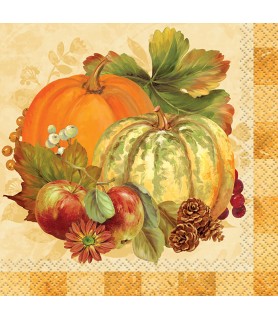 Fall Autumn 'Pumpkin Harvest' Small Napkins (16ct)