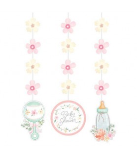 Baby Shower 'Farmhouse Floral' Hanging Cutout Decorations (3ct)
