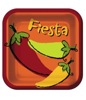 Fiesta 'Peppers' Large Square Paper Plates (8ct)