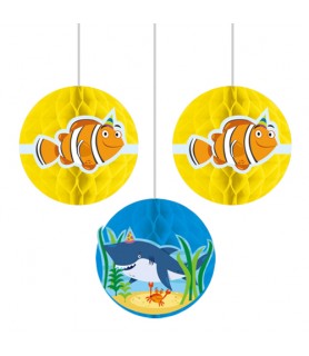 Ocean Buddies Hanging Honeycomb Decorations (3pc)