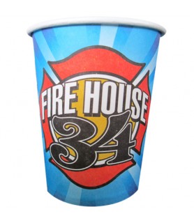 Firefighter 'Firehouse 34' 9oz Paper Cups (8ct)